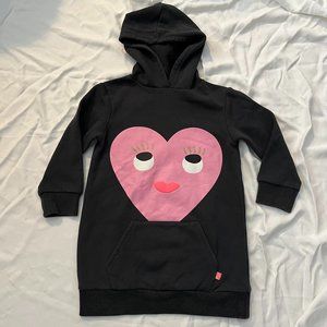 Heart Face pink golden Hooded Sweater Dress billieblush 5T